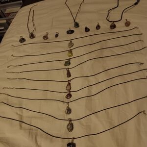 Elegant Multicolor Gemstone Pendant Necklace Set